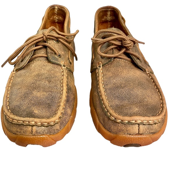 Twisted X Brown Leather Lace Up Loafers Women’s Size 7.5 - Picture 2 of 8